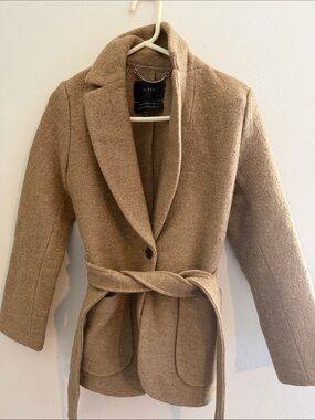 J. Crew Camel Wool-Blend Belted Coat